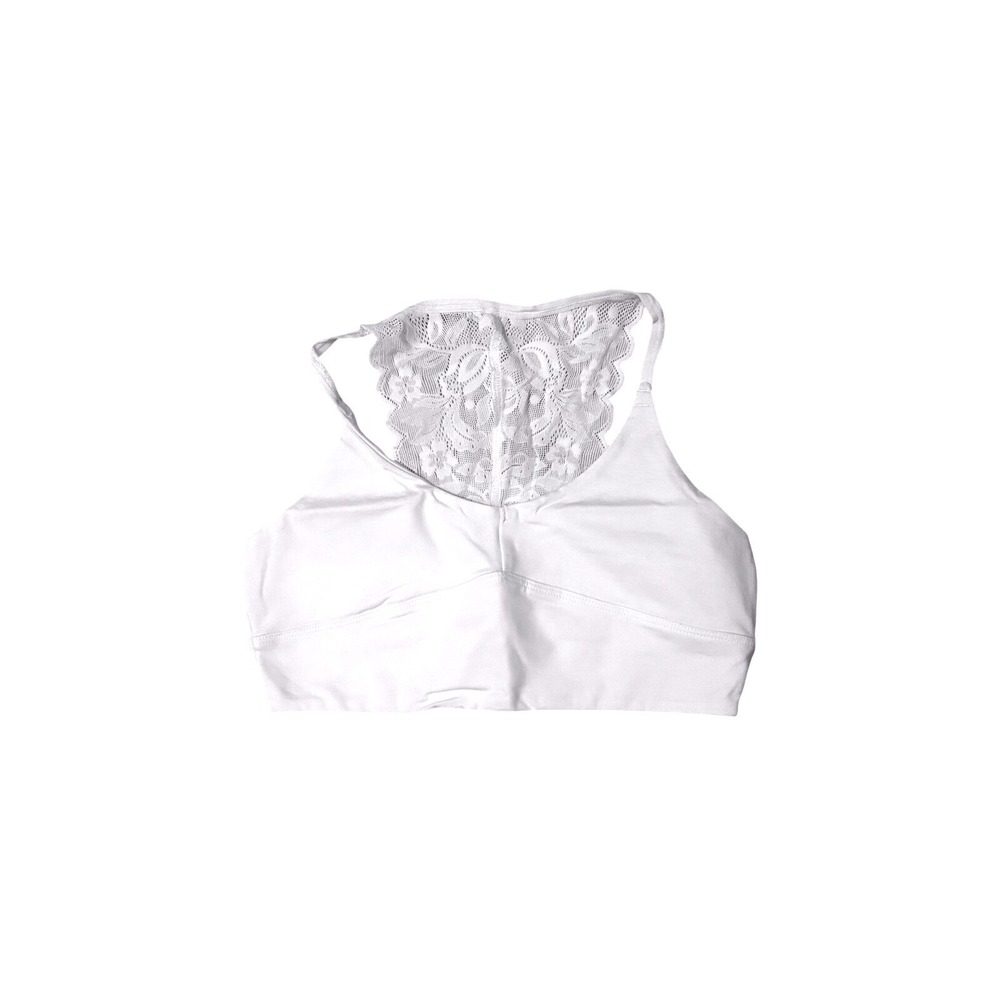 Franki‎ by Francesca's Girls White Cotton Lace Racerback Bralette Youth Size 8